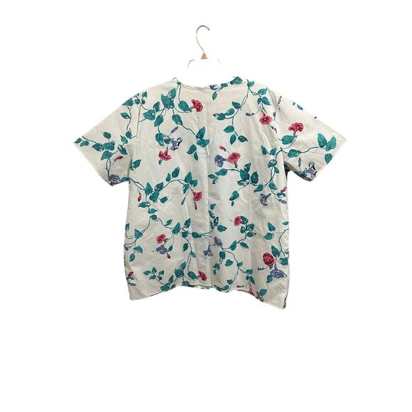 Crest Floral Short Sleeve Scrub Top Women’s Size 2XL - Picture 3 of 3